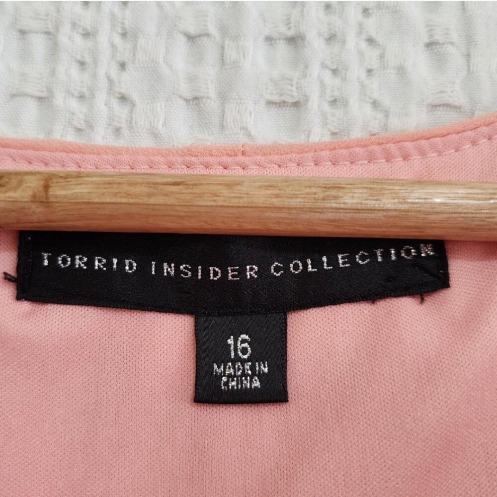 torrid | Apricot Lace Up High Low Ruffle Tier Layered Midi Dress - Picture 15 of 16